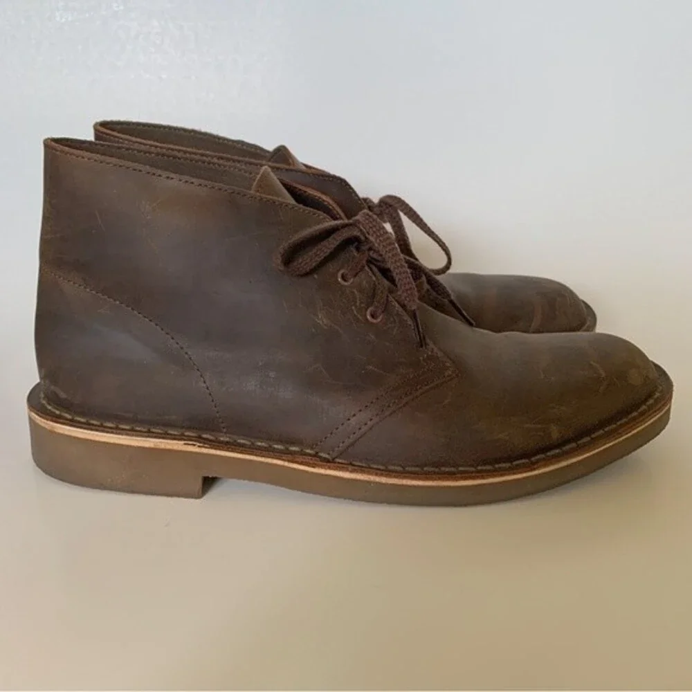 Clarks Dark Brown Leather Bushacre 2 Chukka Boots